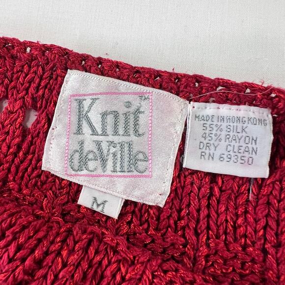 Knot deVille Vintage sweater vest sleeveless Silk Blend Maroon women’s sz Medium - Picture 5 of 6